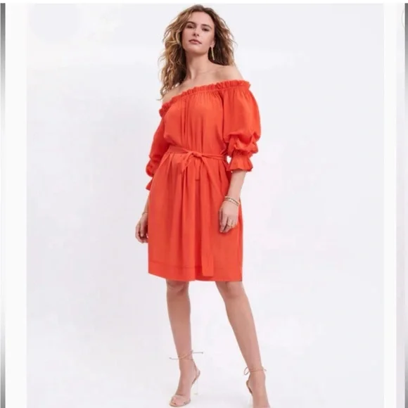 Mersea Tulum Women’s Dress In Sunset Coral/ Orange Size Medium - Picture 5 of 15